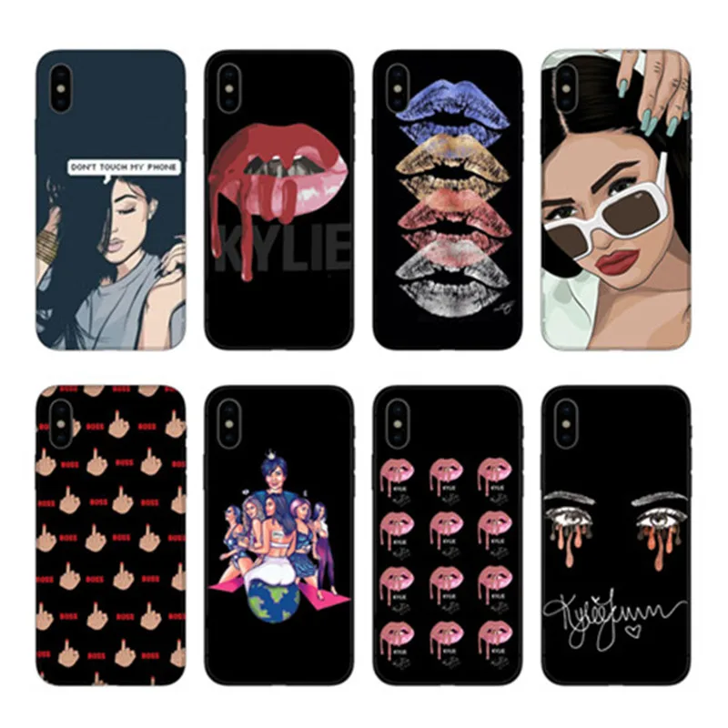 Kylie jenner kimoji Ким Кардашьян kanye west norte Macio TPU Tampa da Caixa Do Telefone Coque для iPhone 7 Alem de 6 6 s XS XR
