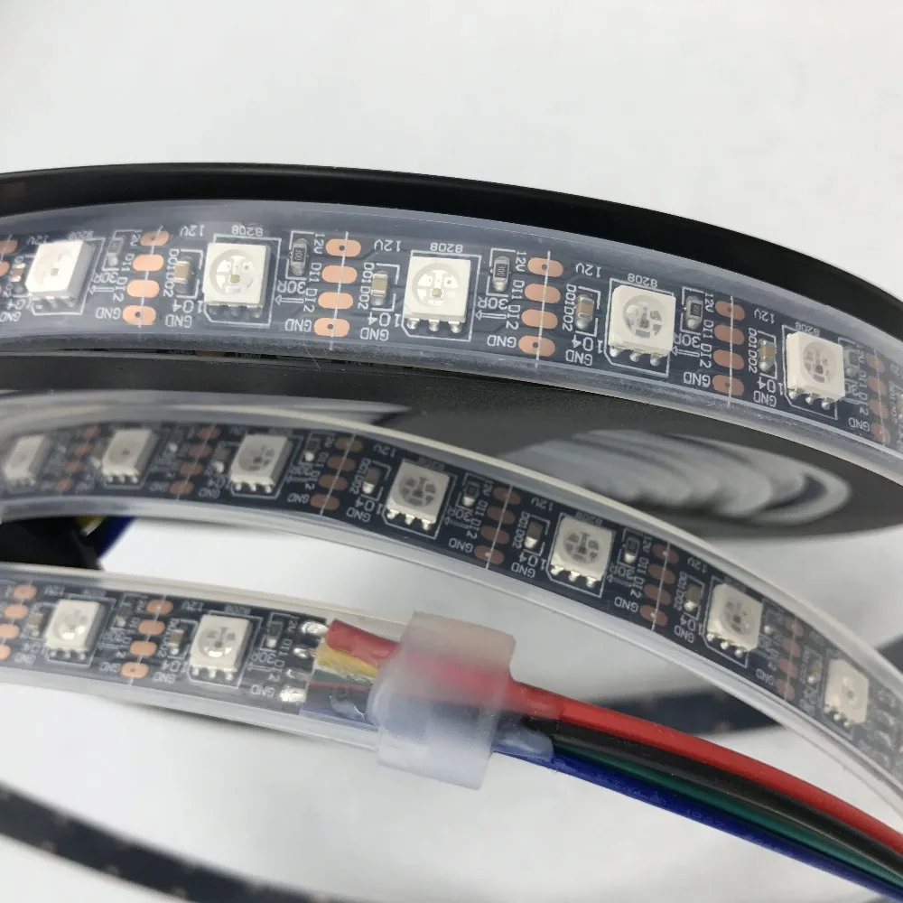 GS8208 (аналогично WS2811 WS2813) DC12V Адресуемая полноцветная RGB 5050 Светодиодная лента 60