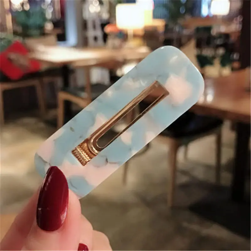 New Fashion Women Girls Acrylic Hollow Waterdrop Rectangle Hair Clips Tin Foil Sequins Hairpins Barrettes Headbands Accessories | Украшения