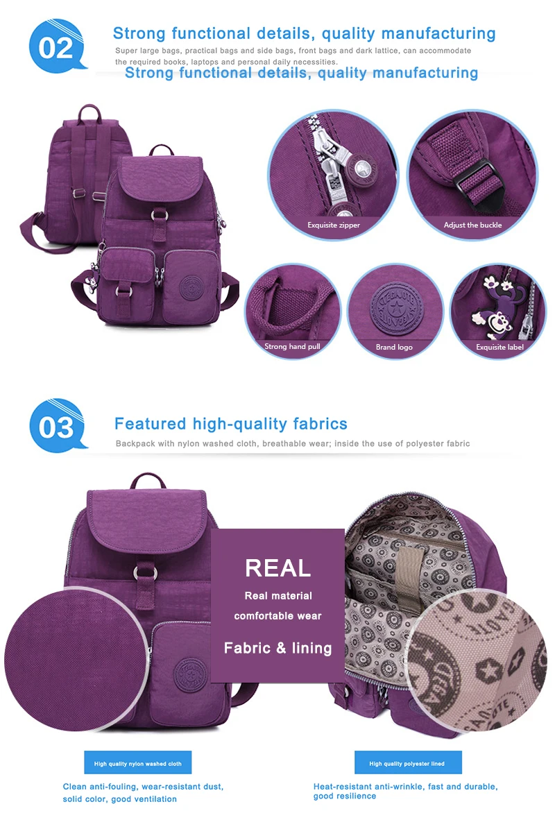 TEGAOTE, школьный рюкзак для девочек-подростков, Mochila, женские рюкзаки, нейлон, водонепроницаемый, Повседневный, для ноутбука, рюкзак, женский, Sac A Dos