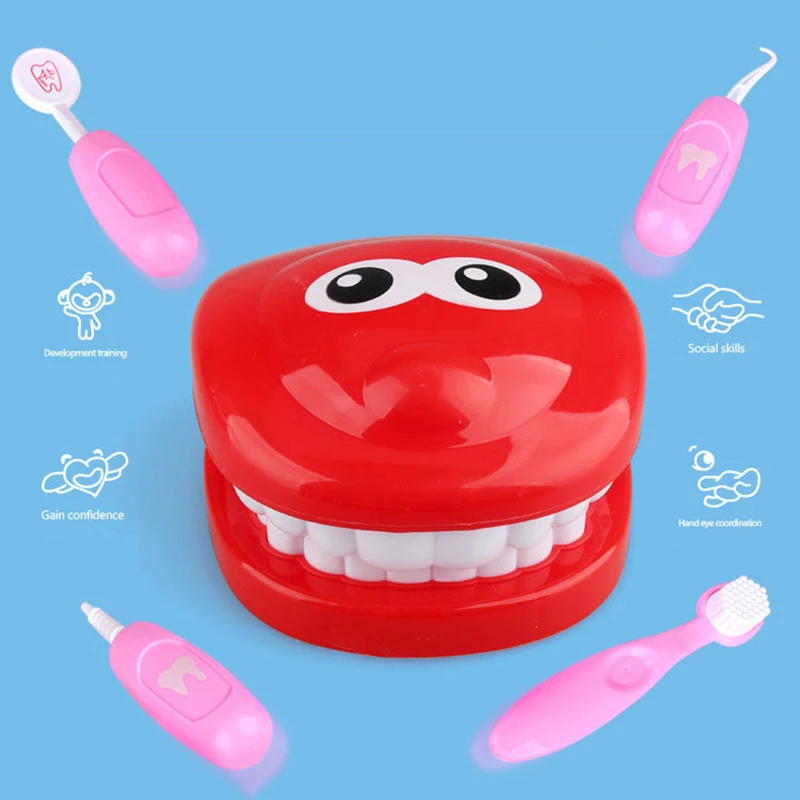 Забавные игрушки доктора 9 шт./компл. стоматолог проверка зубов набор моделей для