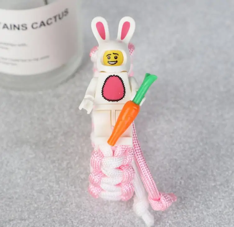 rabbit Buzz Lightyear Paracord браслет для детей супергерой Железный человек розовый Бэтмен Дарт Вейдер кролик Единорог строительные блоки кирпичи игрушки - Metal Color: rabbit