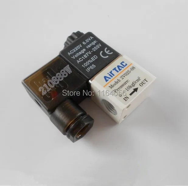 1x 2V025 08 12V DC 2 порта 2Pos 1/4 &quotBSP нормально закрытый Соленоидный клапан в катушке Led|led