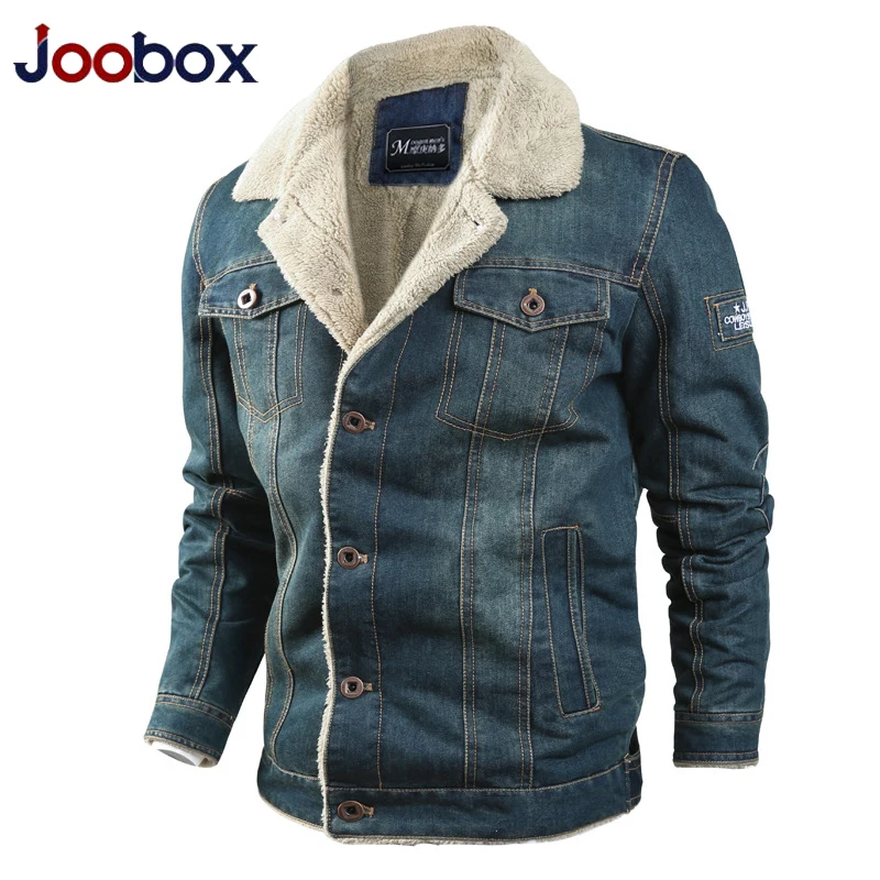 JOOBOX Мужская куртка и пальто брендовая одежда джинсовая модная мужская плотная