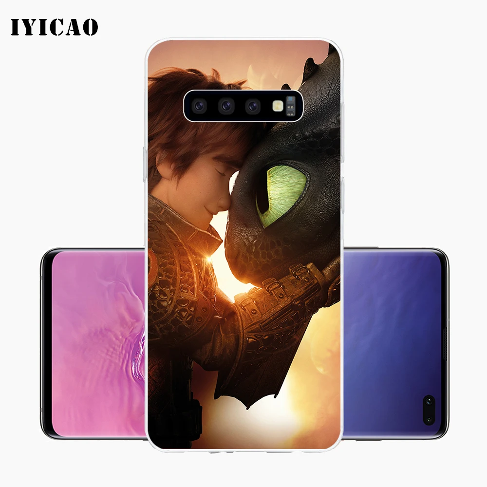 Мягкий силиконовый чехол для телефона IYICAO Train Your Dragon Samsung Galaxy S10e S10 S9 S8 Plus S7 Edge