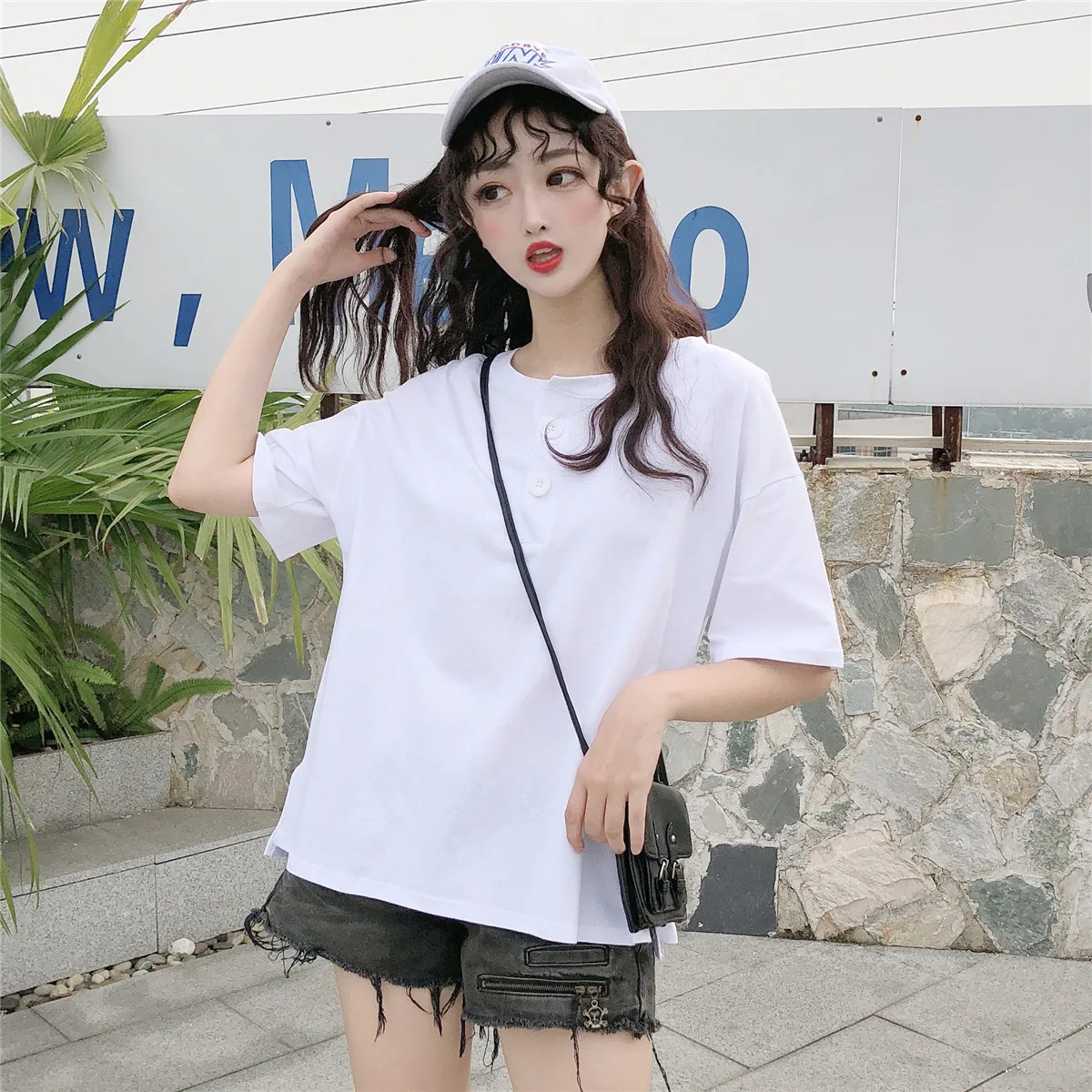 Однотонная Повседневная летняя одежда с круглым вырезом и короткими рукавами