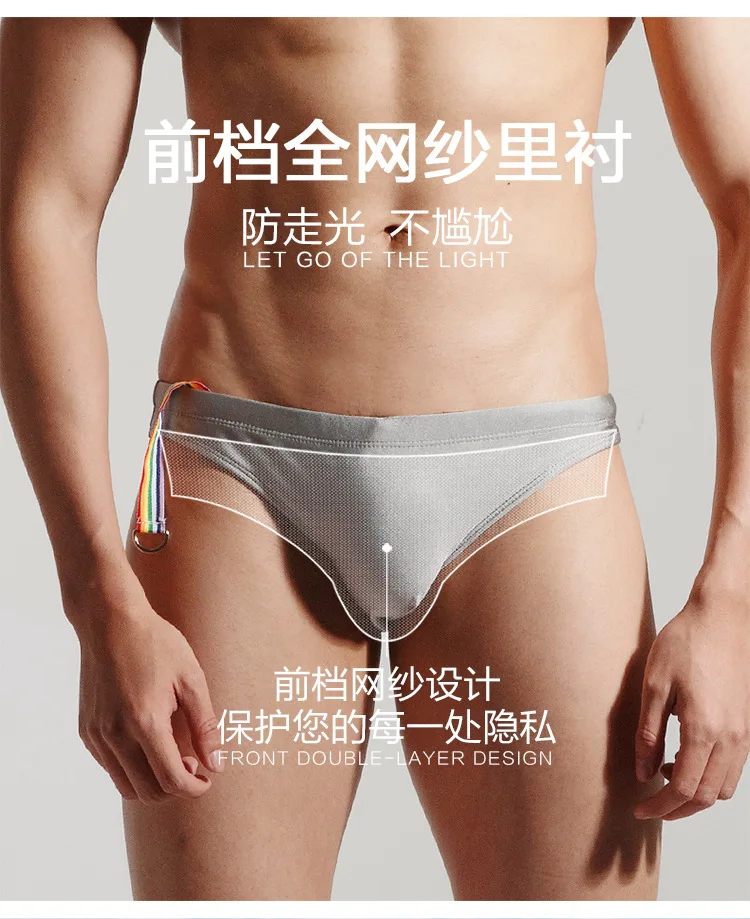 Desmiit Sexy Pouch Cup Swimwear Mens Swim Briefs Bikini Gay Men Swimsuit Swimming Trunks For Man Beach Surf Shorts Sunga