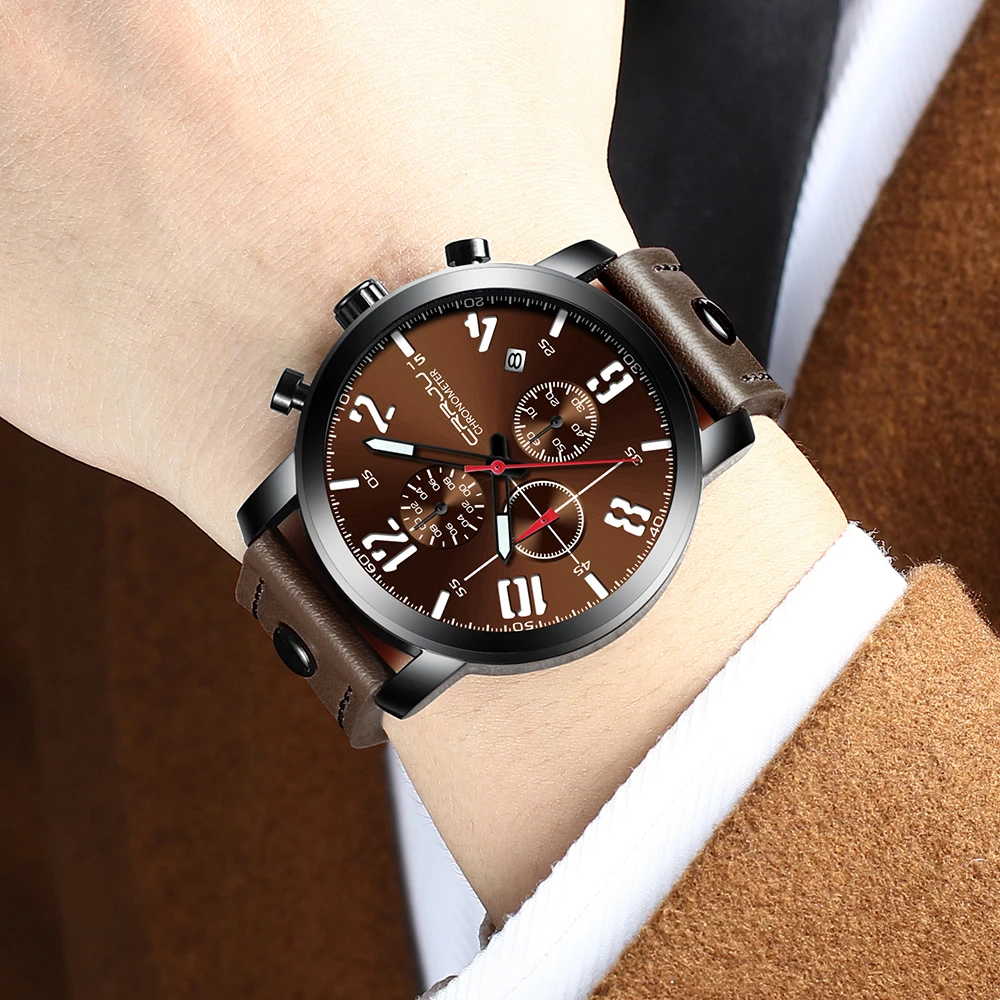 

Watches Men's Fashion 2018 Sports Digital Quartz Wristwatch Chronograph and Date CRRJU Relojes Gifts For Men Waterproof