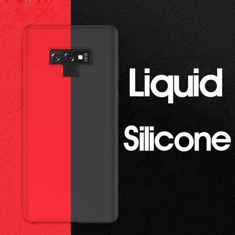 Soft Liquid Silicone Cases For Samsung Galaxy Note 9 8 S8 Plus Note9 Note8 Armor Back Cover Case S W |