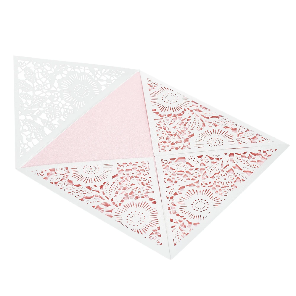 Набор пригласительных открыток с лазерной резкой 10 шт. внутренним слоем конверта