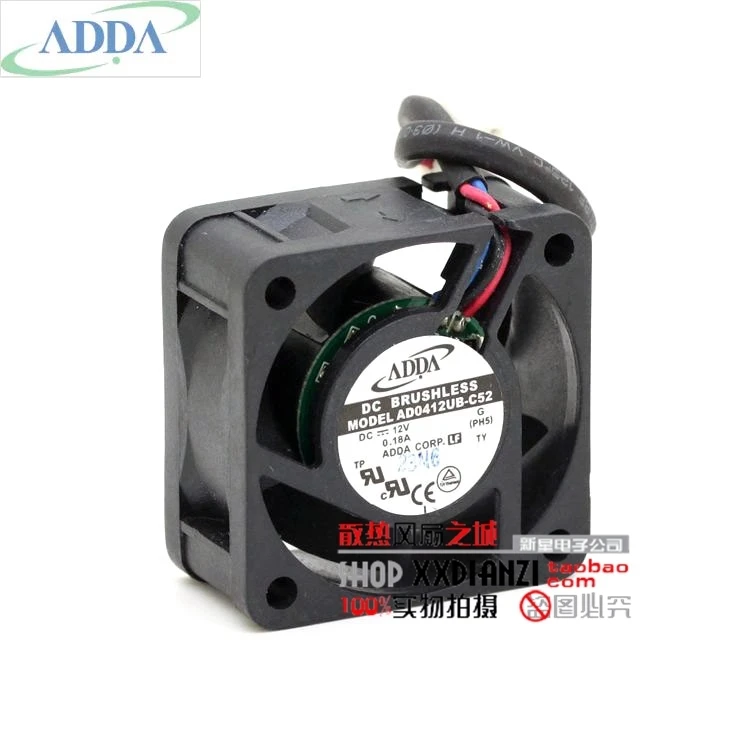 Оригинальный Для ADDA AD0412UB-C52 4020 DC 12V 0.18A 4 см трехлинейный осевой корпус охлаждающий вентилятор