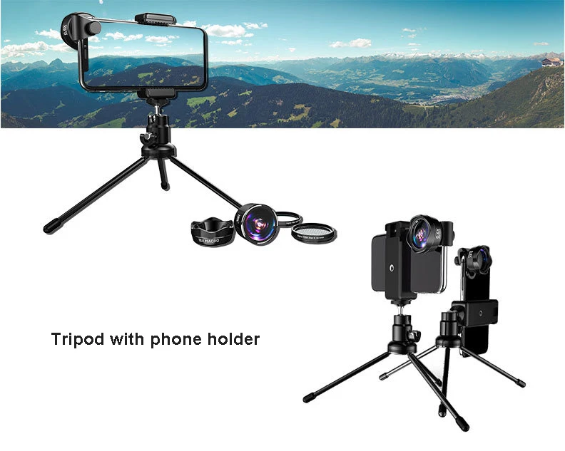 4K HD DSLR Mobile Phone Camera Lens Lits:Photo Tripod CPL Starlight Filter+Awesome Fisheye&ampWide-Agnel &amp 15X Macro | Мобильные