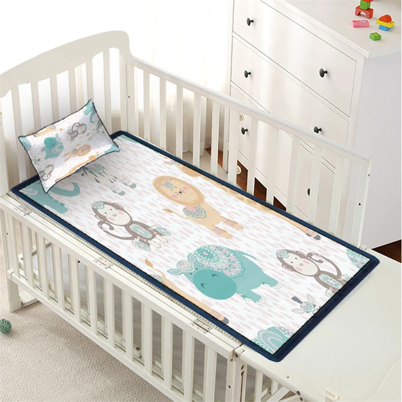 Cartoon Animal Summer Mattress Protector Cover Washable Studends Bed Topper Sheet Children Ice Silk Baby Sleeping Mat | Дом и сад
