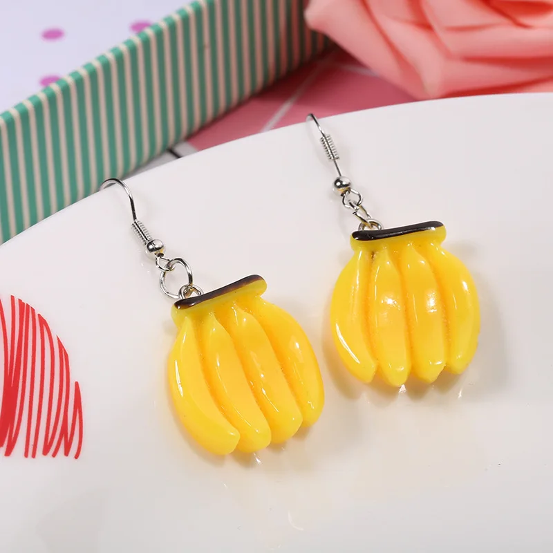 Мода модные ювелирные изделия Акриловые Для женщин фрукты Оранжевый серьги в