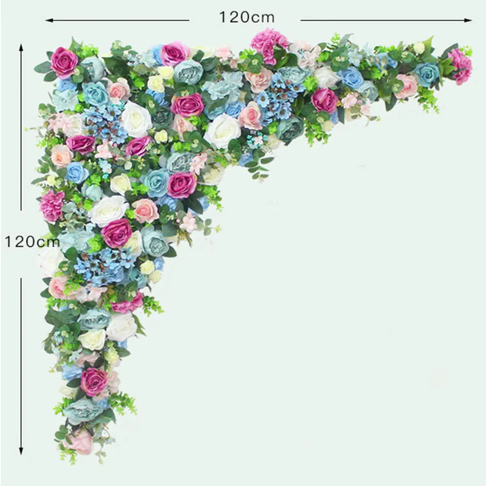 

European style DIY Wedding stage decor artificial flower wall Arch silk rose peony plant mix design decor flower wall