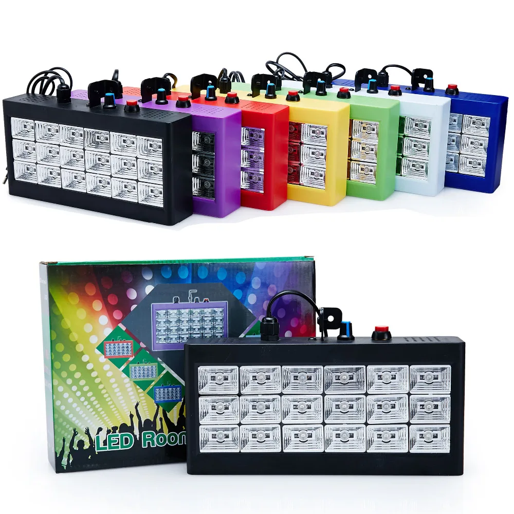 Мини DMX Sound Control 18 RGB LED Disco Party DJ Световое Шоу Строб Лампа Решетка Домашних
