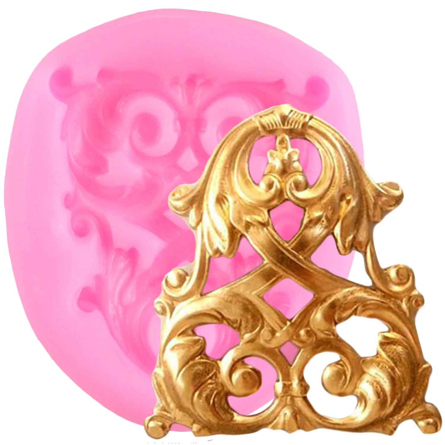 

Силиконовая форма для торта "Барокко", розового цвета