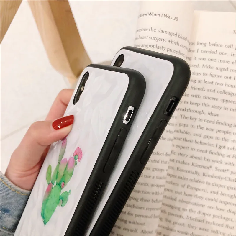 Прекрасный Алмазный Узор botany дизайн Кактус белый imd чехол для телефона Apple iphone 6 6s 7
