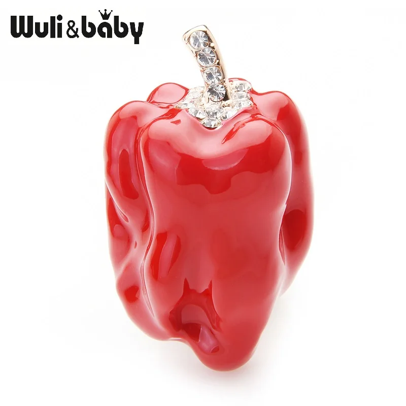 Женская/мужская брошь в форме овоща Wuli&ampbaby эмалированная из металлического