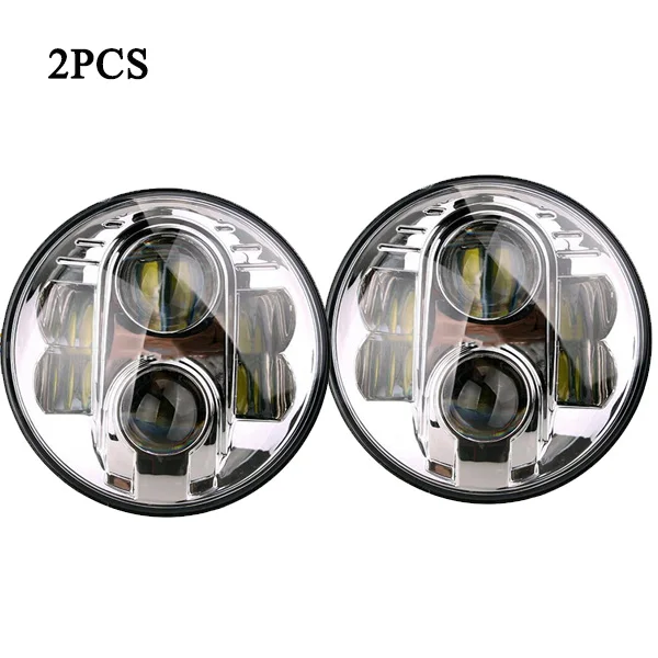 chrome 2pcs " дюймов 80 Вт 12 В 24 В H4 светодиодный фара для мотоцикла E13 лампы 7 дюймов с DRL дальнего/ближнего света для Jeep Toyota Off Road Headlgiht - Цвет: chrome 2pcs