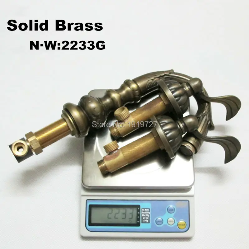 Античный смеситель для раковины из 3 частей без свинца уникальный дизайн двойная