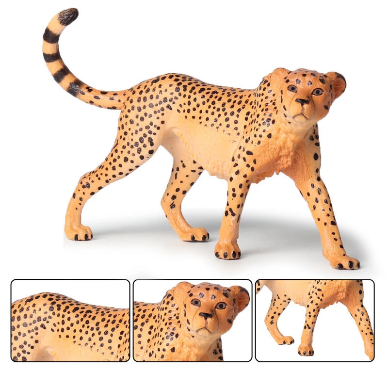 Экшн и игрушки Фигурки животных дикой природы Гепарды леопарды ПВХ Модель