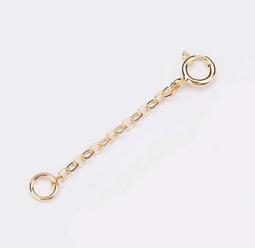 gold 3 см, 5 см, 8 см, длина, 925 пробы, серебряные расширенные цепочки с застежками-омарами для самостоятельного изготовления ожерелья, удлинительная цепочка для изготовления ювелирных изделий Z1013 - Цвет: gold