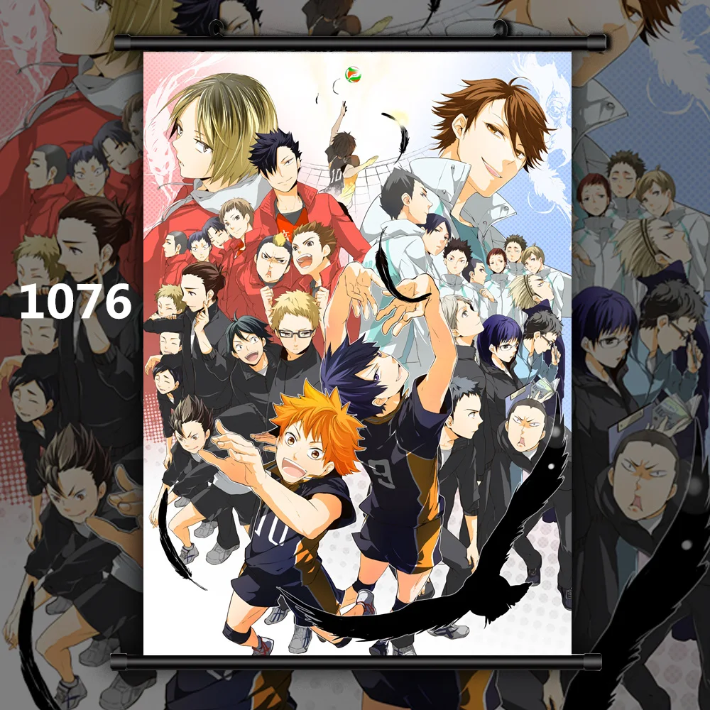 1076 Haikyuu Shoyo Tooru Koushi Wakatoshi Ryunosuke Аниме Манга настенный плакат свиток E - Цвет: 1076