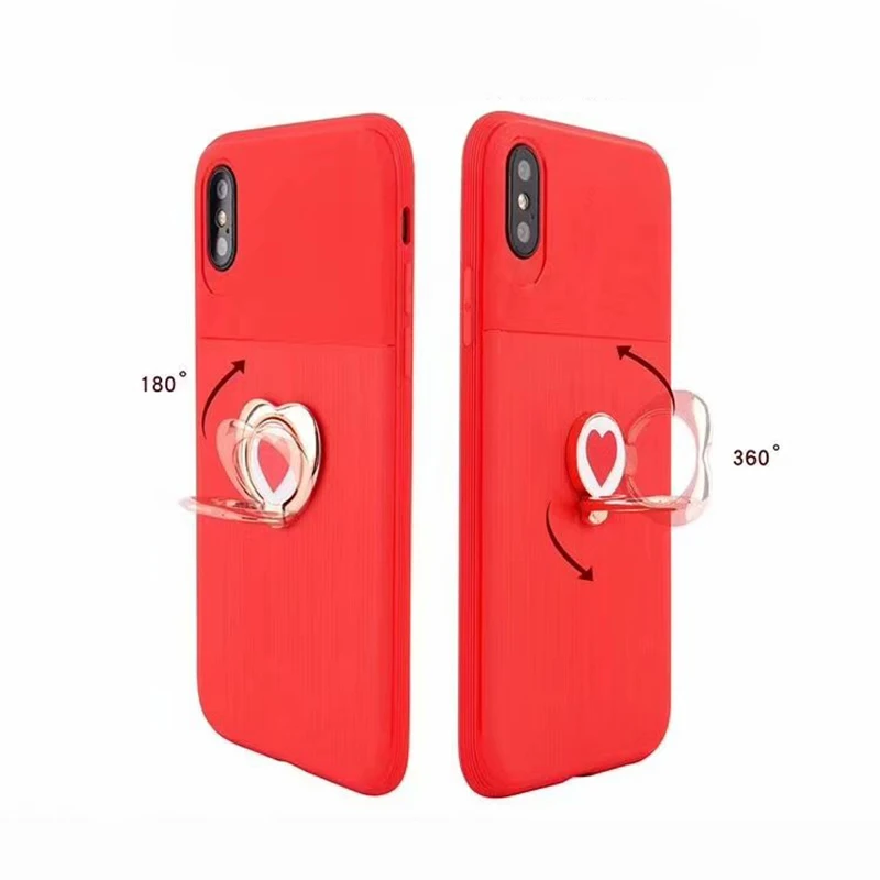 Милое сердце Магнитный держатель кольцо чехол для телефона iPhone XR XS Max 7 X S9 RD07 360