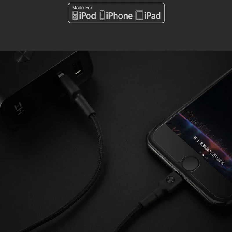 Usb кабель Xiaomi ZMI Lightning подходит для iPhone X 8 7 6 plus c зарядного устройства и один плюс
