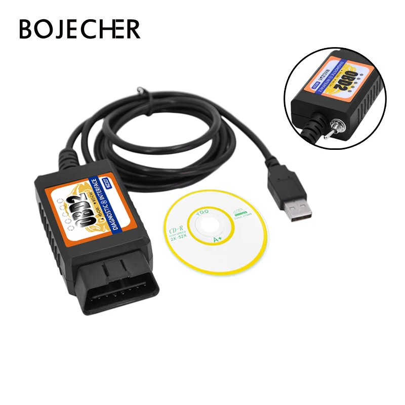 OBD2 ELM327 USB переключатель OBD сканер считыватель кодов чип MZ327 тестер