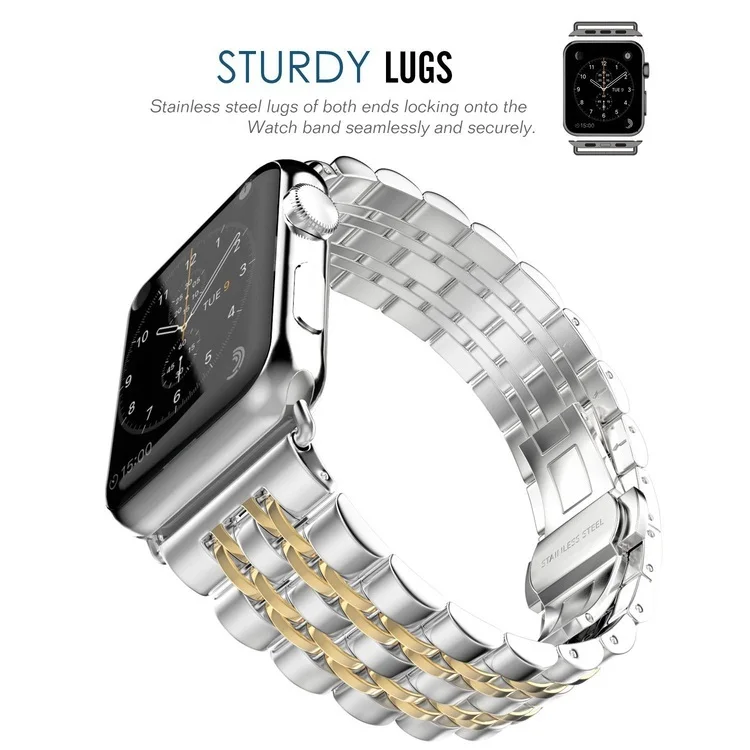 Watch 40 44 Cover for Apple 4 Strap Band Series 3 1 2 38 mm 42mm Stainless Steel Rose Gold Butterfly Buckle iwatch |