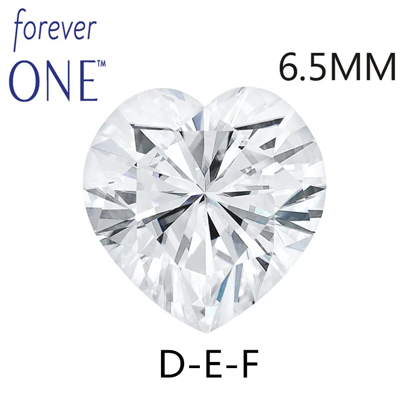 

Charles Colvard Moissanite Loose Stones Heart Brilliant Cut 6.5mm 1Carat DEF Color VVS VS Test positive Lab Diamond Gemstone