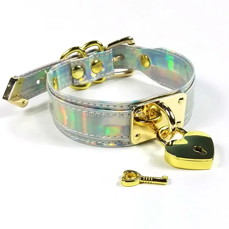 Ручная работа панк готический голографический чокер замок с медальоном Лазерная