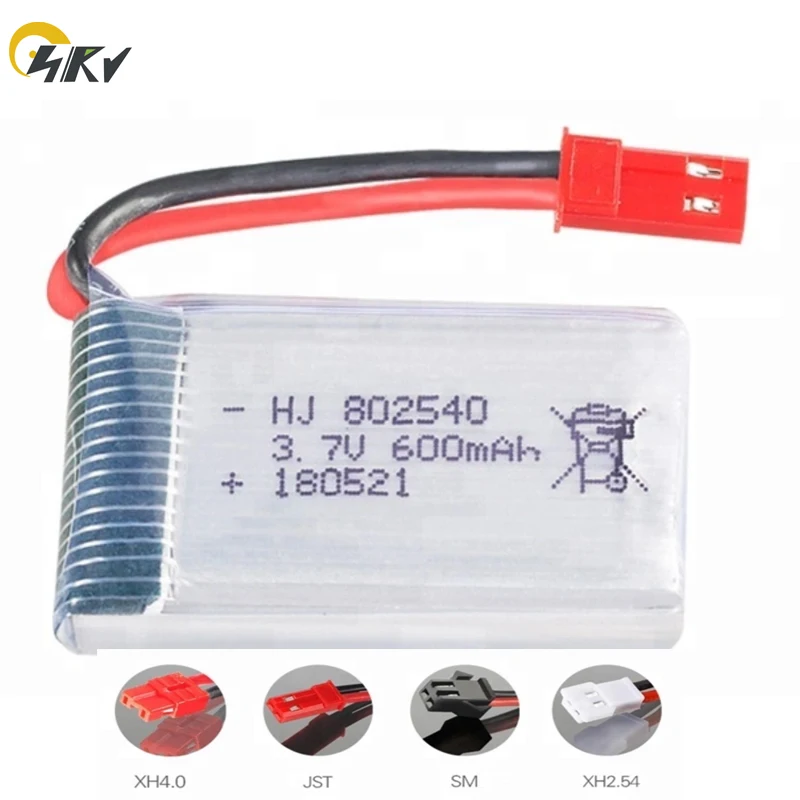 

2pcs Lipo RC drone 802540 battery 3.7V 600mAh 25C for SYMA X5C X5hC X5HW