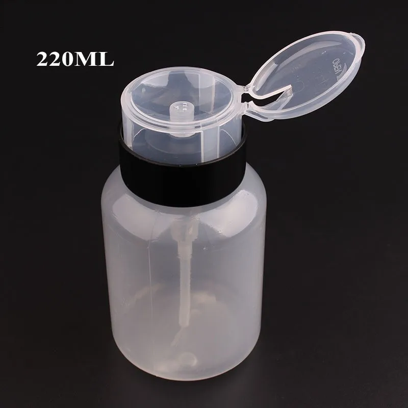 

1Pcs 220ML Nail Art Pump Dispenser Empty Bottle Acrylic Gel Polish Remover Cleaner Liquid Container Storage Pressure Bottle PDB1