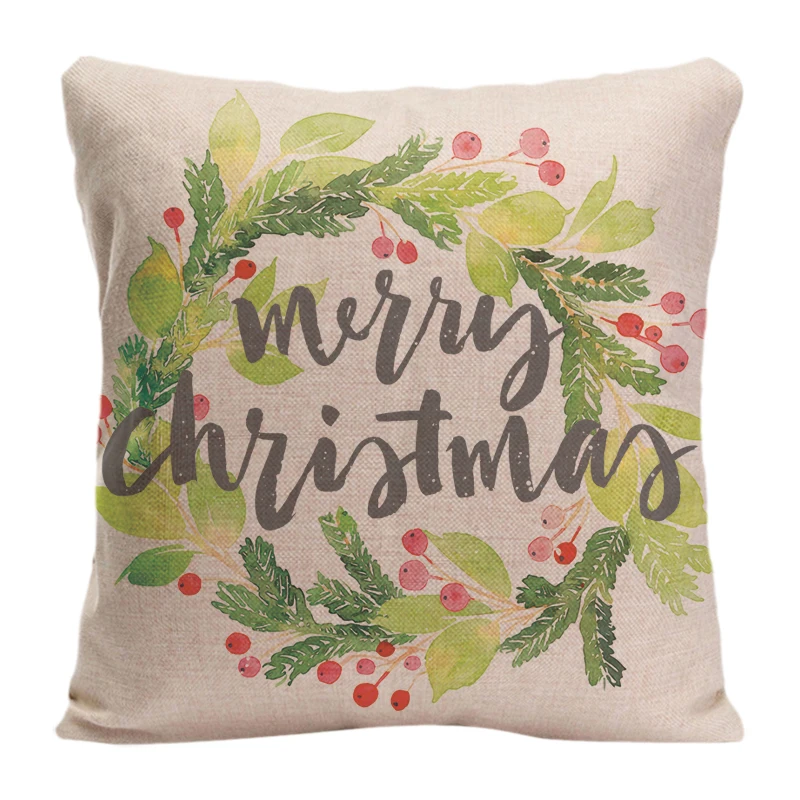 

Хлопковый льняной венок на Рождество, декоративный Чехол-Подушка, декоративный Чехол-Подушка, подарок Lvsure для кресла, гостиной