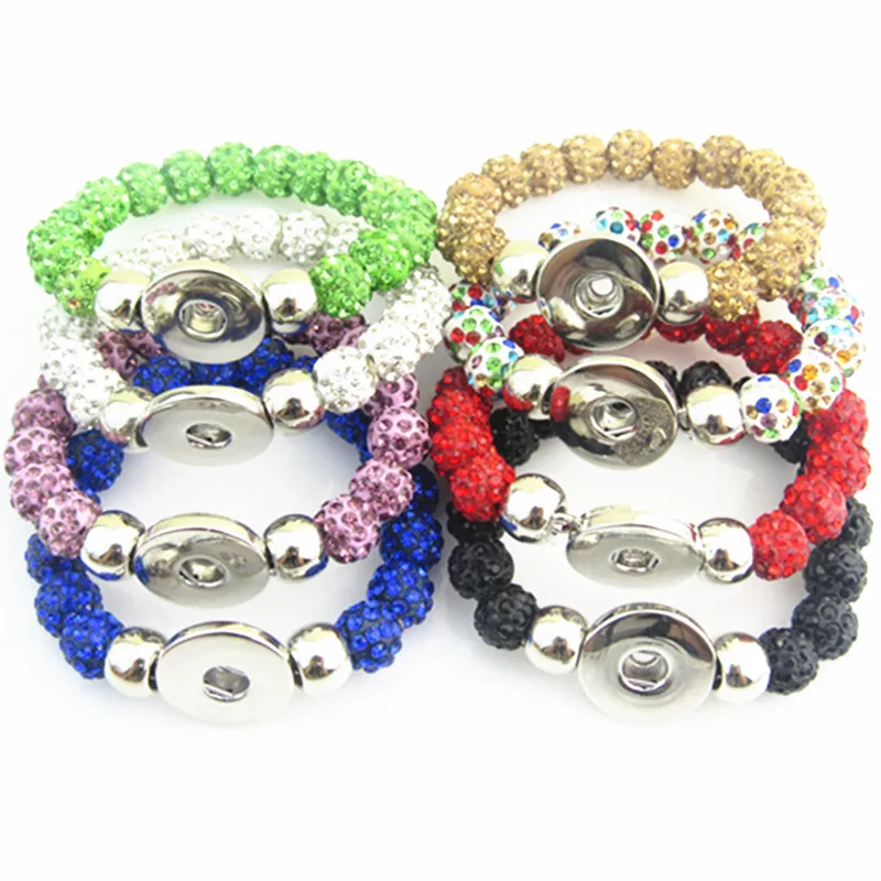 Оптовая продажа разноцветные кнопки-застежки со стразами 18 мм эластичные модные