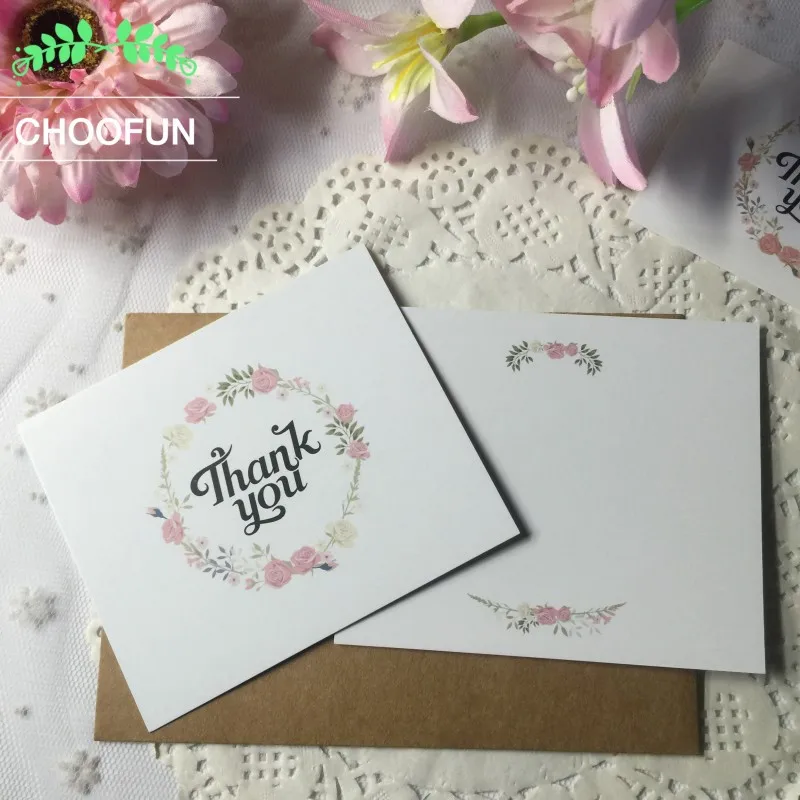 9x10cm 25 шт./лот, свежие цветы, спасибо, бумажные поздравительные открытки, венок из розы, подарочное украшение, открытка для заметок, поздравительные открытки BZ151 - Цвет: 9x10cm