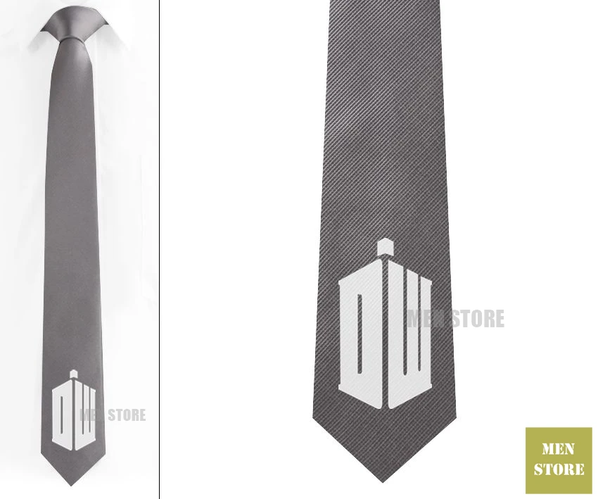 Мужской Жаккардовый узкий галстук с символикой Доктор Кто тканый тонкий 2 3 дюйма