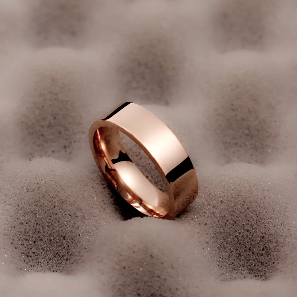 MOREDEAR Le.Baiser 6 мм 316 Кольцо из титановой нержавеющей стали цвета розового золота