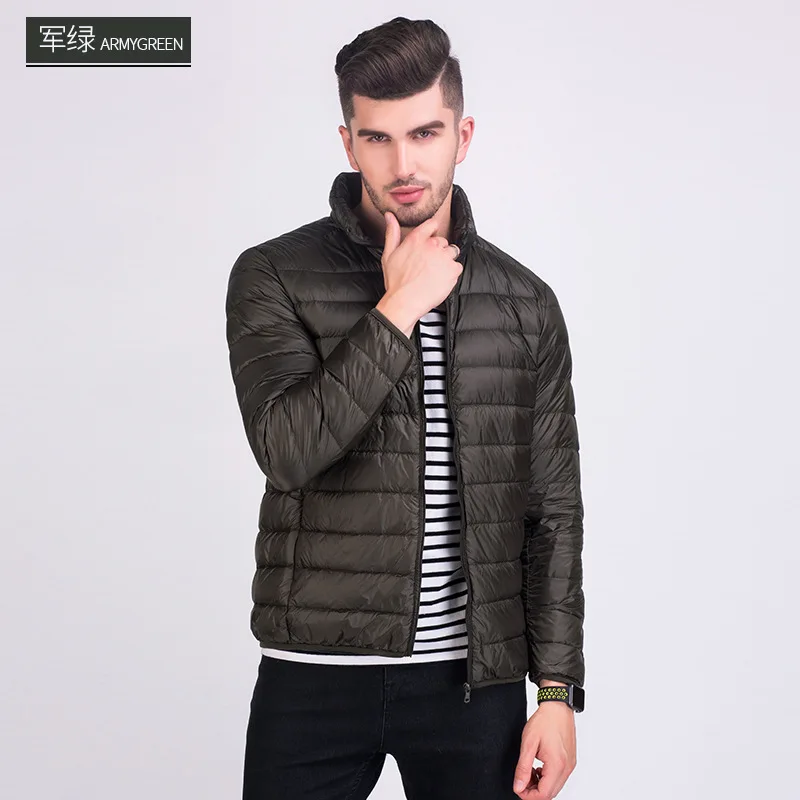 Army Green NewBang бренд 6XL 7XL плюс зимняя куртка мужская ультра легкая пуховая куртка мужская Большая размер ветрозащитная легкая портативная теплая куртка - Цвет: Army Green