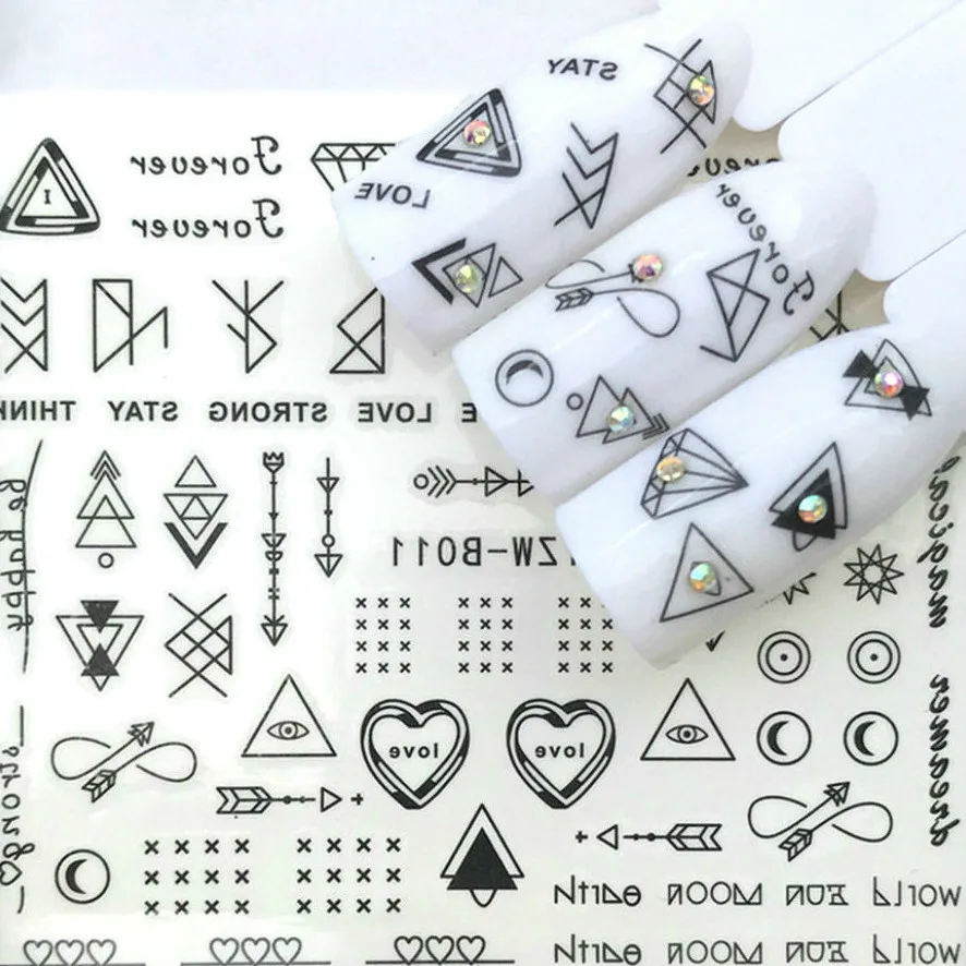 1 шт. распродажа букв и символов накладные ногти Типсы натуральный прозрачный