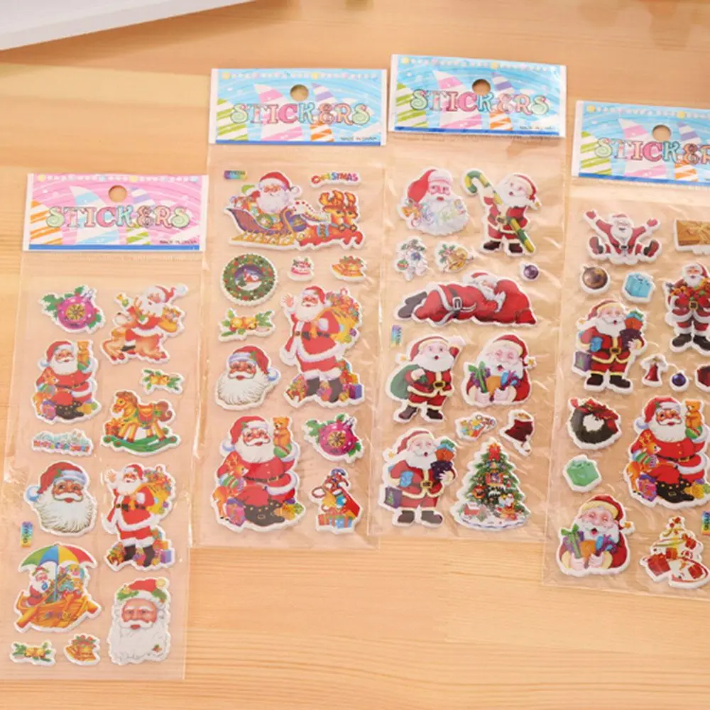 3 шт./компл. с рождеством Дед Мороз позолоченные декоративные наклейки клейкие