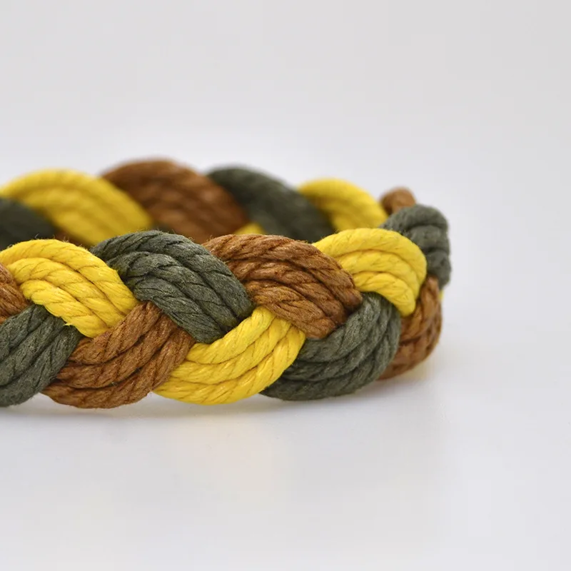 Регги модный плетёный шнур браслет для мужчин женщин хлопок и лен смешанные