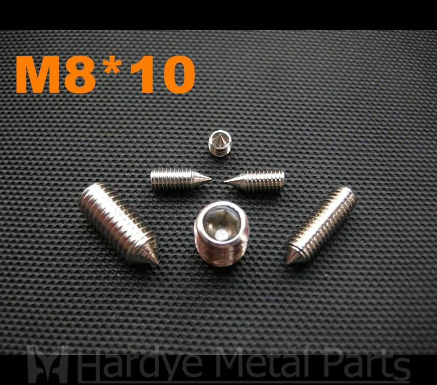 

100 шт./лот M8 * 10 DIN914 набор винтов с шестигранной головкой из нержавеющей стали с конусной точкой