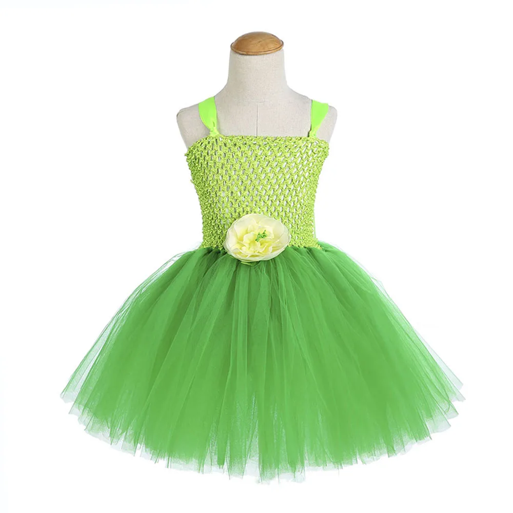 Green Santa Flower Fairy Princess Party Dresses for Little Girls Role Play Tutu Dress with Magic Wand Wing Headwear 1-12Y | Детская