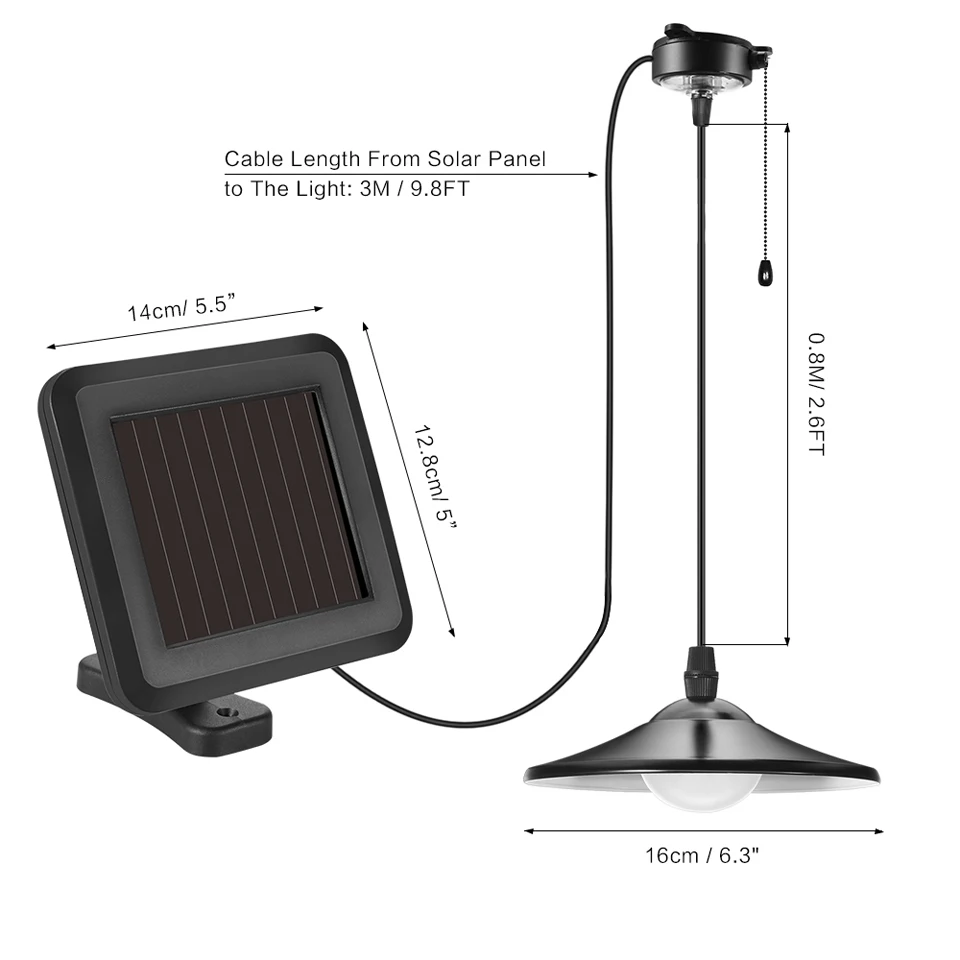 Садовый светодиодный подвесной светильник на солнечной батарее веревочная