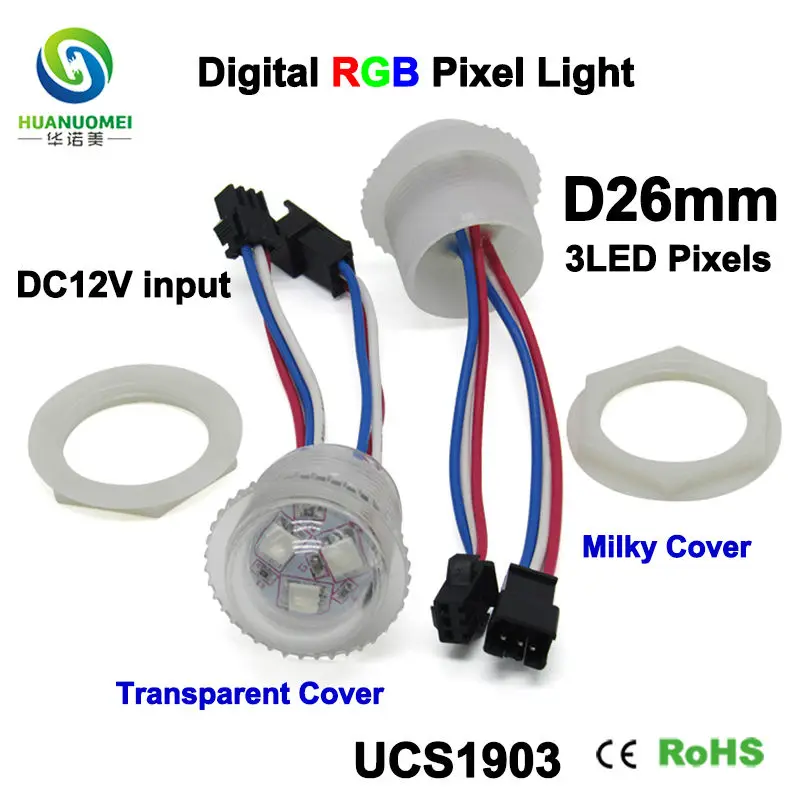 Цифровой ucs1903 26 мм 3smd rgb led сменный ЖК-экран 12 Вт водостойкый led 5050 светодиодный Декоративный Светильник Настольный светильник прибор приемно-лампочка лампа неоновая вывеска