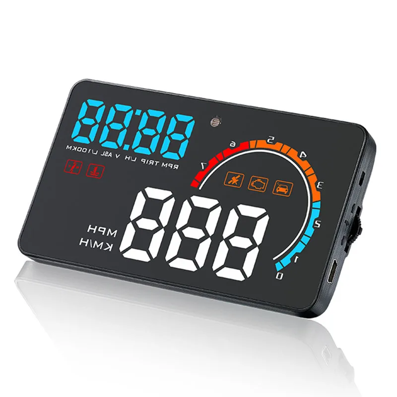 Универсальный автомобильный HUD Дисплей с увеличением скорости RPM MPH лобовое